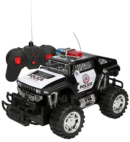 Generico Fuoristrada Polizia Telecomandato Auto Polizia Giocattolo Radiocomando Auto Radiocomando RC Police Force Car Radiocomandata Macchina Telecomandata Bambini Fuoristrada 4x4 SUV Truck RC