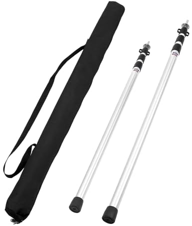 QWORK® Pali telescopici per Tenda ombreggiante 95-230 cm, Aste in Alluminio per Tende, teloni, baldacchini, Vele ombreggianti