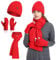 INSISMY Damen Mütze Schal und Touchscreen Handschuhe Set für Damen Winter Warm Langer Schal Fleece Gefüttert Beanie Skull Cap
