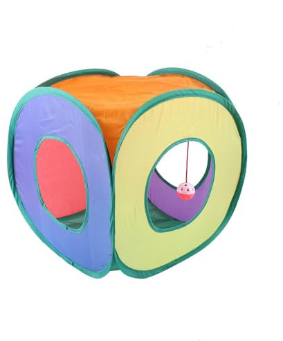 Foldable Cat Tunnel Indoor Cat Cubes Multiple Specifications Available for Pet Puppy Kitten Rabbit Rolling Channel (B, Cube)