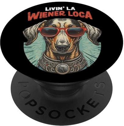 Livin La Wiener Loca, cooler Dackel, Retro Wiener Doxie Mom PopSockets mit austauschbarem PopGrip