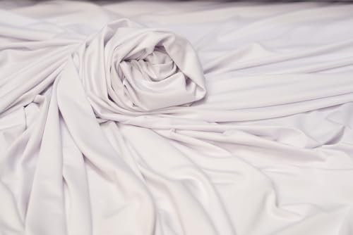 Hussenstoff Spandex 160cm br. Meterware dehnbar Dekostoff (Weiss)