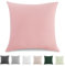 TOCOMOA Kissenbezug 40x40 cm 2er Set - 100% Gewaschene Baumwolle Kissenbezüge Oeko-TEX Zertifiziert, Leinenoptik und Atmungsaktiv Kissenhülle, Rosa Kopfkissenbezug mit Reißverschluss