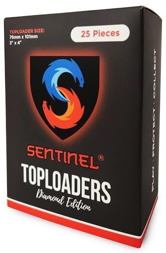 Sentinel® Seamless Toploaders (25 Pack) - Diamond Edition - Premium 35pt Rigid Card Holders for Trading Cards & Sports Cards - Perfect for TCG & CCG - YuGiOh, MTG, Kpop