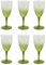 Carousel Home Pack of 6 Green Bubbles Plastic Wine Glass | Set of 6 Plastic Wine Glass Goblet Garden Picnic Glass Wine | Reusable Drinkware Outdoor Wine Glass