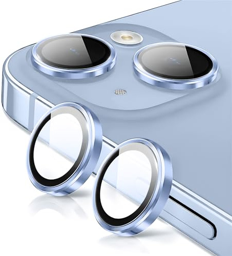 Oelrstfe Caméra Arrière Protection pour iPhone 14/14 Plus Verre Trempé,Protecteur Objectif Lentille,9H Dureté HD Définition Anti-Rayures Ultra Résistant D'objectif Lens Camera Protector,Bleu
