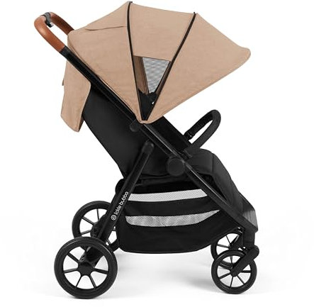 Ickle Bubba Stomp Stride Prime Kinderwagen (Wüste) – Geburt bis 22 kg, extra großer Sitz, Multi-Terrain EVA-Räder, UPF 50+ ausziehbare Kapuze, Regenschutz, Fußwärmer und Zubehör