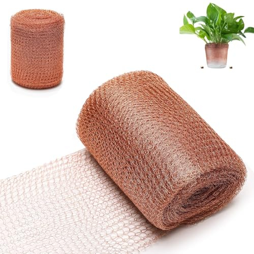 NIEEKRUN Schneckenzaun, Schneckenschutz Set aus Doppelschicht Kupfernetz, 12.7cm x 6m - Effektiver Schutz vor Schnecken, Mäusen und Anderen Gartenschädlingen