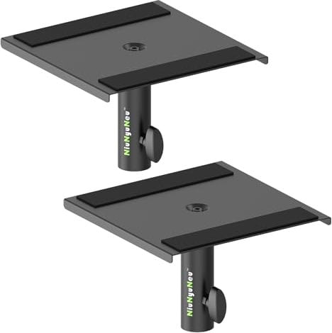 NiuNyuNeu Pair of Speaker Stand Mounting Plates - Pole Mount Removable Plates - Studio Monitor Stand Fit for Standard 35mm Speaker Pole