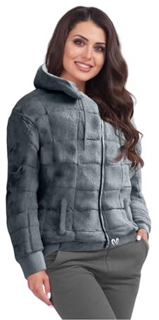 Calmier - 10 lb Weighted Hoodie - Sensory Comfy Hoodie for Adults - 10 Pounds Heavy Hooded Sweater - Wearable Blanket Hoodie, Grey, Large
