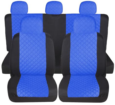 Susy Shop Housses de siège de voiture universelles, avant et arrière, compatibilité universelle montage simple (A23-set complet, bleu royal)