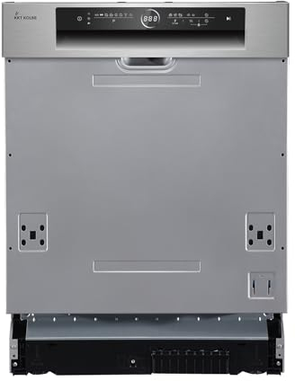 KKT KOLBE Unterbaufähiger Geschirrspüler | teilintegrierbare Spülmaschine | 60cm | Edelstahl | AquaStop | Höhenverstellbar Oberkorb | 8 Spülprogramme | 14 Maßgedecke | Zeitvorwahl 1-24 | DW616ED