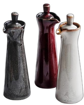 CZHJM 1-3 Pezzi 120ml Bottiglia di Olio in Ceramica con Colore Sfumato con Coperchio Senza Gocciolamento Oliera per Aceto con Coperchio per Dispenser di Salsa di Soia da Cucina