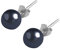 BOGEEL Elegante Hämatit-Silber-Ohrstecker, rund, 6 mm, As shown, Eisenerz