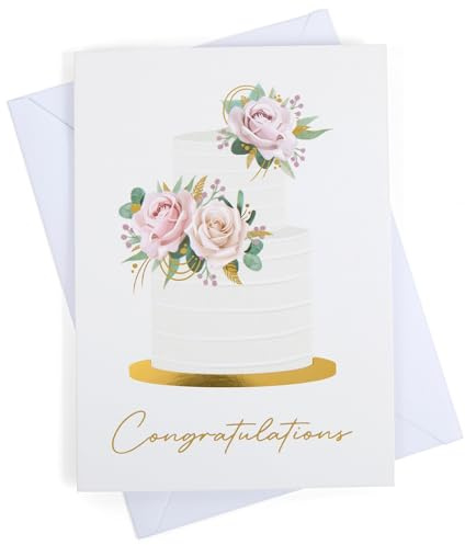 apearrie Wedding Card, Gold Foil Wedding Cards for Bride and Groom