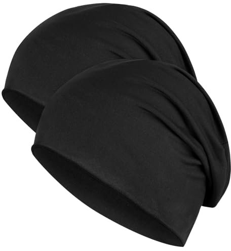 Kiiwah 2 Stücke Slouchy Beanie Mütze für Herren und Damen, Baumwolle Wintermütze Herbst Dünne Mütze Warm Beanie Mütze Slouch Unisex Longbeanie für Laufen Skifahren Radfahren Outdoor