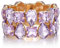 Clearine funkelnden Strass Kristall Art Deco Stretch Armband für Damen Hochzeit Prom Partei hell lila Gold-Ton