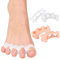 Zehenspreizer Hallux Valgus Silikon [4x]-2Paare, Geeignet zur Korrektur gebogener und überlappender Zehen, Linderung von Schmerzen und Druck, für verschiedene Socken und Schuhe-Weiß/Hautfarben