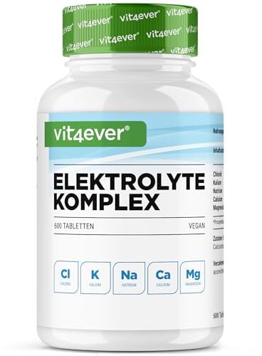 Elettroliti - 600 compresse con magnesio, calcio, potassio, sodio e cloruro - Equilibrio elettrolitico e funzione muscolare - Dieta Keto - Vegano