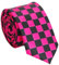 FNA Fashions® Cravatta da uomo classica sottile in raso, tinta unita, tinta unita, Nero/Fucsia, Taglia unica