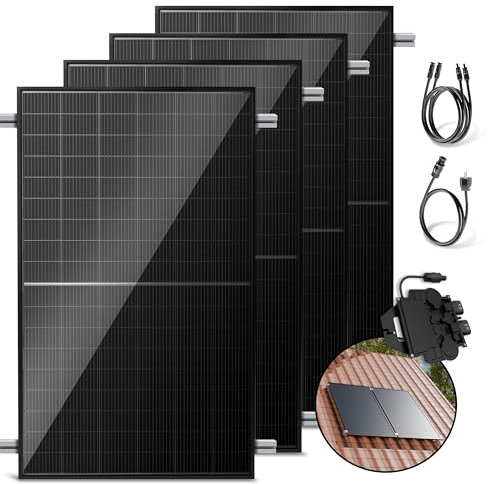 Solakon 2000W Balkonkraftwerk komplett Steckdose - Inklusive Halterung - Balkonkraftwerk 2000 Watt neuester Wechselrichter 800W - Solaranlage Komplettset mit 4x500W Solarpanel mit 5m Kabel