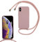 xinyunew Handykette für iPhone XS Max Hülle mit Band, Handyhülle mit Schnur zum Umhängen, weiche TPU Silikonhülle mit Band [abnehmbar] Halskettenhülle für iPhone XS Max-Tiefrosa