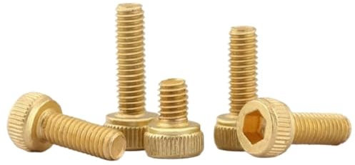 AYYSSM 50PCS M2.5x4/5/6/8/10/12/16mm pure brass DIN912 hex socket cap head screw(M2.5X6 50PCS)