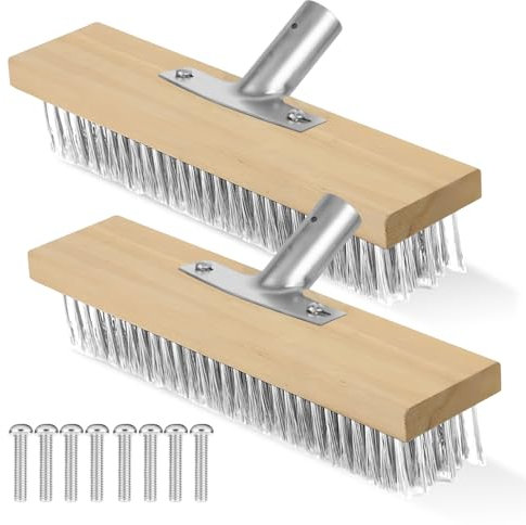 2 cepillos de alambre de 30 cm, cepillo de alambre resistente, cepillo de alambre de acero, 30 cm, cepillo de acero para malas hierbas, cepillo de alambre, para escuelas, fábricas, jardines, escobas