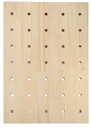 Organizador de Tablero Perforado de Madera Resistente, Panel de Exhibición de Pared que Ahorra Espacio, Personalizable, Versátil para Botellas, Tazas y Plantas