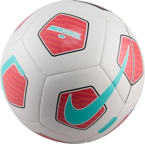NIKE Mercurial Fade Fußball, White/Ember Glow/Aurora Green, FZ3036-101, 5