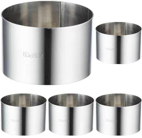 Ibili Clasica Dessertring, Tortenring, Kuchenring, rund, 7 cm Durchmesser, 4,5 cm Höhe, 1 Stück (Packung mit 5)