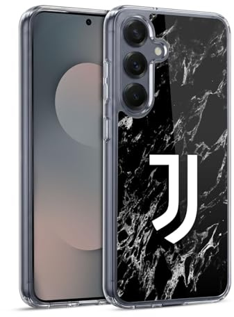 Head Case Designs Licenza Ufficiale Juventus Football Club Nero Marmoreo Custodia in Gel [Protezione di Grado Militare] Compatibile con Samsung Galaxy S25 E Compatibile con MagSafe