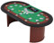 AVAWING Pokertisch für 10 Spieler, Spieltisch mit 9 Getränkehalter, Abnehmbarer Chipablage und gepolsterte Armauflage, Braun & Grün