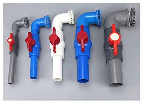 Pipe Fittings PVC Tank Elbow Drainage + Ball Valve + Pipe Fitting Connector Fit for Aquarium Fish Tank UPV Pipe Adapter Water Tank with Drainage(Grau,25mm)