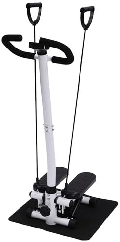 MIIWWOWO Mini Stepper Fitness Stepper Up-Down-Stepper Übung Stepping Machine Fitness Stepper mit Lenker, Fitness Geräte Zuhause für Hause, Wohnung, Wohnzimmer, 150KG (Schwarz)