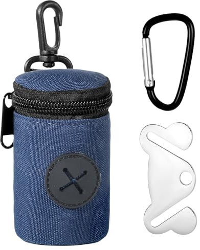 1 Stück kotbeutelhalter mit 1 Stück kotbeutelspender, Freihändige Halterung für Hundekotbeutel, Hundekotbeutelspender Poop Dispenser für Leine, Spender, Zubehör