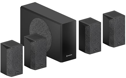 Valerion AWOL ThunderBeat 4.1.2, Wireless Dolby Atmos Surround Sound System, 720W Power, 4 Wireless Surround Speaker, 360° Dome Sound, <30ms Latency, Home Theater Sound System for Projectors