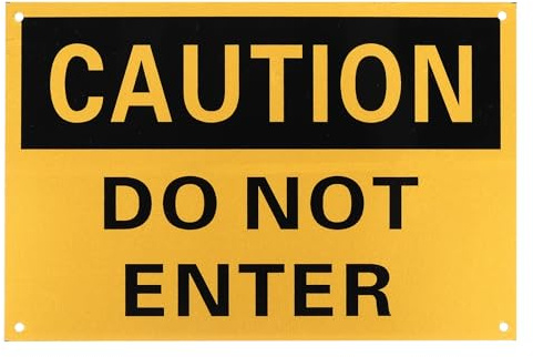PATIKIL Panneau Attention Interdit Au Public 12 x 8 Pouces, Plastique Danger Interdit Au Public Pour Zones Industrielles Entreposage Zones Chimiques, Noir Sur Jaune & Jaune Sur Noir