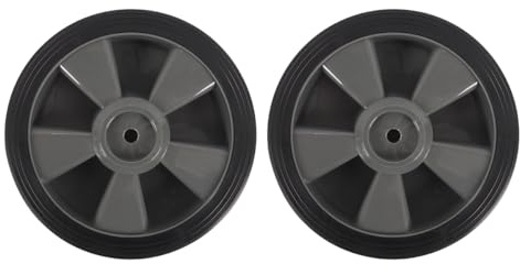 Ludom Paquete de 2 ruedas de plástico para parrilla de barbacoa, ruedas para horno de barbacoa de 195 mm para carrito de barbacoa para parrillas de gas Charbroil y otras marcas