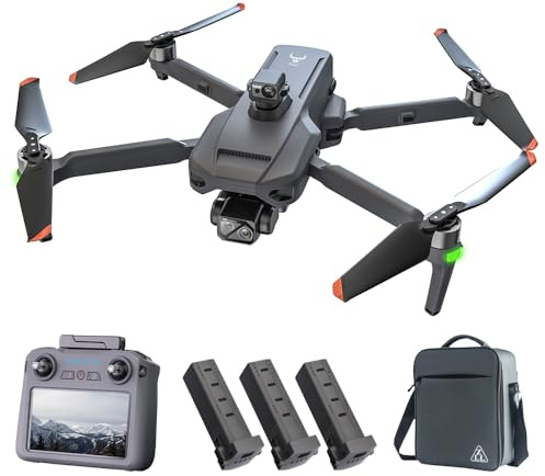 Teeggi SG909 MAX Drohne mit Kamera 4K für Erwachsene, 6km Kontrollabstand, 3-Achsen Gimbal, Fernsteuerung mit Bildschirm, 360° Hindernis Vermeidung, Professioneller Drone RC Quadcopter, 3 Batterien