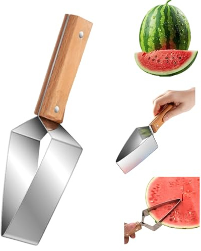 Watermelon Cutter Slicer Tool, Stainless Steel Manual Fruit Slicer Triangle Cutter Multifunction Fruit Quickly Cutting Gadget for Kitchen