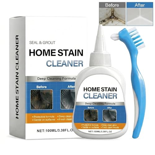 Gel removedor de manchas para el hogar, Limpia Lavadoras, Gel Quitamanchas Junta de Goma, para lavadora, cocina, fregadero de baño, azulejos, lechada, Sellador de Juntas, 100g+Cepillo