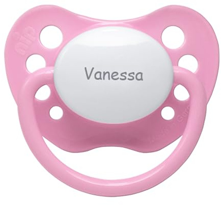 Namensschnuller - NIP Schnuller mit Namen - Silikon Größe 2 - rosa