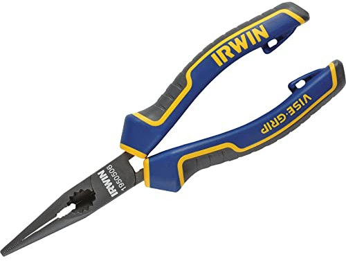 IRWIN Visegrip 1950506 6-Inch Long Nose Pliers - Blue/Yellow
