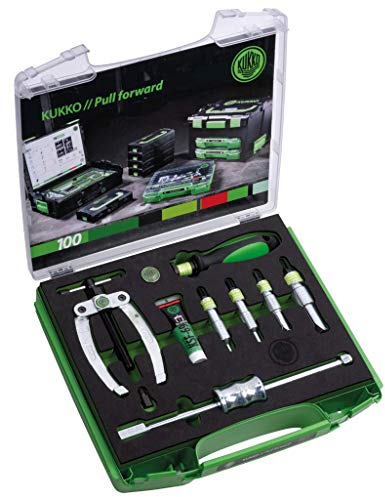 Kukko K-22-A - Juego para extraer rodamientos interiores Con Puente y Martillo deslizante (6-30 mm)