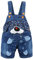 KIDSCOOL SPACE Salopette Corta Morbida Estiva in Cotone Denim 3D Cartoon Star Dog per Bebè,Blu,12-18 Mesi