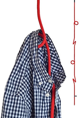 LOOP ROPE | Hängende, höhenverstellbare GARDEROBE aus Seil | rot | Peppermint Products
