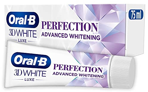 Oral-B 3D White Toothpaste, 75 ml, Luxe Perfection Advanced Whitening, Teeth Whitening & Teeth Stain Removal
