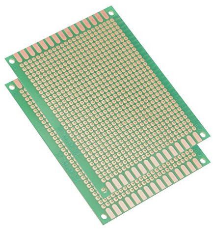 sourcing map 2pcs 7x9cm Einseitige Universal Leiterplatte für DIY Löten grüne Farbe DE de