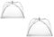 Fliegenhaube XXL 2er Set Abdeckhaube für Essen, Faltbare Kuchenabdeckung Fliegenschirm Lebensmittel Abdeckung, Perfekter Fliegen-Schutz für Essen, Obst, Picknick, BBQ, 44x44x30 cm, Weiß